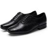 imageJUODVMP Mens Latin Dance Shoes Breathable 1quot Standard Heel Leather Ballroom Tango Dancing Shoes Model 401Blacklhdstwrubber Sole
