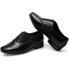 imageJUODVMP Mens Latin Dance Shoes Breathable 1quot Standard Heel Leather Ballroom Tango Dancing Shoes Model 401Blacklhdstwsuede Sole