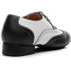 imageJUODVMP Mens Latin Dance Shoes Breathable 1quot Standard Heel Leather Ballroom Tango Dancing Shoes Model 401Qjw9011blacksuede Full Sole