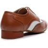 imageJUODVMP Mens Latin Dance Shoes Breathable 1quot Standard Heel Leather Ballroom Tango Dancing Shoes Model 401Qjw9012brownsuede Full Sole