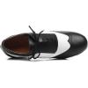 imageJUODVMP Mens Latin Dance Shoes Breathable 1quot Standard Heel Leather Ballroom Tango Dancing Shoes Model 401Ycl421whitesuede Full Sole