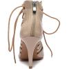 imageJUODVMP Women Latin Dance Shoes Cross Straps Stiletto Heel peep Toe Ballroom ChaCha High Heel Dance Shoes Model YCL552Ycl552beige33 Heelzg428r