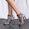 imageJUODVMP Women Latin Dance Shoes Cross Straps Stiletto Heel peep Toe Ballroom ChaCha High Heel Dance Shoes Model YCL552Ycl552silver4 Heelzg23349r
