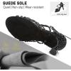 imageJUODVMP Women Rhinestone Ballroom Dance Shoes Latin Satin Salsa Performance Dance Shoes Model YCL429Black35 Heel