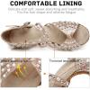 imageJUODVMP Women Rhinestone Ballroom Dance Shoes Latin Satin Salsa Performance Dance Shoes Model YCL429Nude35 Heel