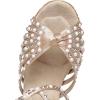 imageJUODVMP Women Rhinestone Ballroom Dance Shoes Latin Satin Salsa Performance Dance Shoes Model YCL429Nude35 Heel