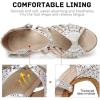 imageJUODVMP Women Rhinestone Ballroom Dance Shoes Latin Satin Salsa Performance Dance Shoes Model YCL429White35 Heel