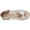 imageJUODVMP Women Rhinestone Ballroom Dance Shoes Latin Satin Salsa Performance Dance Shoes Model YCL429White35 Heel