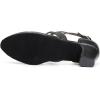 imageJUODVMP Womens Ballroom Dance Shoes Leather Pumps for Women Cross Strap Character Dance ShoesSuede SoleL7161black15 Inch Heel