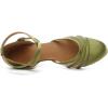 imageJUODVMP Womens Closed Toe Dance Heels Green Satin Latin Ballroom Dance Shoes for Wedding Party Model YCL189Green236 Inchycl189