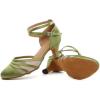 imageJUODVMP Womens Closed Toe Dance Heels Green Satin Latin Ballroom Dance Shoes for Wedding Party Model YCL189Green236 Inchycl189