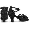 imageJUODVMP Womens Latin Dance Shoes Rhinestones Satin Ballroom Dancing Shoes Salsa Professional Dance ShoesBlack23 Heel