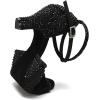 imageJUODVMP Womens Latin Dance Shoes Rhinestones Satin Ballroom Dancing Shoes Salsa Professional Dance ShoesBlack23 Heel