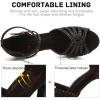 imageJUODVMP Womens Latin Dance Shoes Rhinestones Satin Ballroom Dancing Shoes Salsa Professional Dance ShoesBlack3 Heel