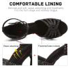 imageJUODVMP Womens Latin Dance Shoes Rhinestones Satin Ballroom Dancing Shoes Salsa Professional Dance ShoesBlack35 Heel