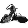 imageJUODVMP Womens Latin Dance Shoes Rhinestones Satin Ballroom Dancing Shoes Salsa Professional Dance ShoesBlackcz3 Heel