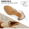 imageJUODVMP Womens Latin Dance Shoes Rhinestones Satin Ballroom Dancing Shoes Salsa Professional Dance ShoesNude3 Heel