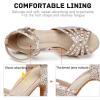 imageJUODVMP Womens Latin Dance Shoes Rhinestones Satin Ballroom Dancing Shoes Salsa Professional Dance ShoesNude3 Heel