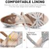 imageJUODVMP Womens Latin Dance Shoes Rhinestones Satin Ballroom Dancing Shoes Salsa Professional Dance ShoesSilver3 Heel