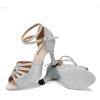 imageJUODVMP Womens Latin Dance Shoes Rhinestones Satin Ballroom Dancing Shoes Salsa Professional Dance ShoesSilver35 Heel