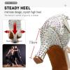 imageJUODVMP Womens Latin Dance Shoes Rhinestones Satin Ballroom Dancing Shoes Salsa Professional Dance ShoesWhite3 Heel