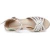 imageJUODVMP Womens Latin Dance Shoes Rhinestones Satin Ballroom Dancing Shoes Salsa Professional Dance ShoesWhite3 Heel