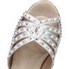 imageJUODVMP Womens Latin Dance Shoes Rhinestones Satin Ballroom Dancing Shoes Salsa Professional Dance ShoesWhite3 Heel