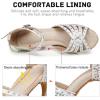 imageJUODVMP Womens Latin Dance Shoes Rhinestones Satin Ballroom Dancing Shoes Salsa Professional Dance ShoesWhite3 Heel