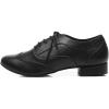 imageJUODVMP Mens Latin Dance Shoes Breathable 1quot Standard Heel Leather Ballroom Tango Dancing Shoes Model 401Ycl421blacksuede Full Sole