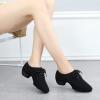 imageJUODVMP Women ampamp Men Latin Dance Shoes Practice Tie Up Closed Toe Standard Ballroom Teaching Performance Dance ShoesModel LHDNJBBlack2j352805syjd