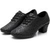 imageJUODVMP Women ampamp Men Latin Dance Shoes Practice Tie Up Closed Toe Standard Ballroom Teaching Performance Dance ShoesModel LHDNJBBlack2j52801hah