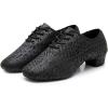 imageJUODVMP Women ampamp Men Latin Dance Shoes Practice Tie Up Closed Toe Standard Ballroom Teaching Performance Dance ShoesModel LHDNJBBlack2m352801hah