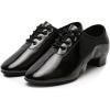 imageJUODVMP Women ampamp Men Latin Dance Shoes Practice Tie Up Closed Toe Standard Ballroom Teaching Performance Dance ShoesModel LHDNJBBlack2m352801lg
