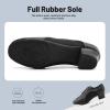 imageJUODVMP Women ampamp Men Latin Dance Shoes Practice Tie Up Closed Toe Standard Ballroom Teaching Performance Dance ShoesModel LHDNJBBlack35cmrubber Full Sole2801gw