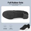 imageJUODVMP Women ampamp Men Latin Dance Shoes Practice Tie Up Closed Toe Standard Ballroom Teaching Performance Dance ShoesModel LHDNJBBlack35cmrubber Full Sole2805
