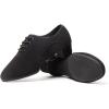 imageJUODVMP Women ampamp Men Latin Dance Shoes Practice Tie Up Closed Toe Standard Ballroom Teaching Performance Dance ShoesModel LHDNJBBlack35cmrubber Split Sole2805