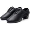 imageJUODVMP Women ampamp Men Latin Dance Shoes Practice Tie Up Closed Toe Standard Ballroom Teaching Performance Dance ShoesModel LHDNJBBlack35cmrubber Split Sole2801gw