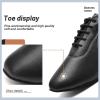 imageJUODVMP Women ampamp Men Latin Dance Shoes Practice Tie Up Closed Toe Standard Ballroom Teaching Performance Dance ShoesModel LHDNJBBlack35cmsuede Full Sole2801gw