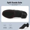 imageJUODVMP Women ampamp Men Latin Dance Shoes Practice Tie Up Closed Toe Standard Ballroom Teaching Performance Dance ShoesModel LHDNJBBlack35cmsuede Split Sole2805