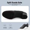 imageJUODVMP Women ampamp Men Latin Dance Shoes Practice Tie Up Closed Toe Standard Ballroom Teaching Performance Dance ShoesModel LHDNJBBlack35cmsuede Split Sole2801gw