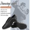 imageJUODVMP Women ampamp Men Latin Dance Shoes Practice Tie Up Closed Toe Standard Ballroom Teaching Performance Dance ShoesModel LHDNJBBlack5cmrubber Full Sole2801gw