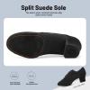 imageJUODVMP Women ampamp Men Latin Dance Shoes Practice Tie Up Closed Toe Standard Ballroom Teaching Performance Dance ShoesModel LHDNJBBlack5cmsuede Split Sole2805