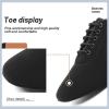 imageJUODVMP Women ampamp Men Latin Dance Shoes Practice Tie Up Closed Toe Standard Ballroom Teaching Performance Dance ShoesModel LHDNJBBlack5cmsuede Split Sole2805