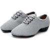imageJUODVMP Women ampamp Men Latin Dance Shoes Practice Tie Up Closed Toe Standard Ballroom Teaching Performance Dance ShoesModel LHDNJBGrey2j35mffzw