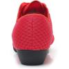 imageJUODVMP Women ampamp Men Latin Dance Shoes Practice Tie Up Closed Toe Standard Ballroom Teaching Performance Dance ShoesModel LHDNJBRed2j35mffzw