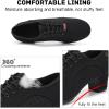 imageJUODVMP Womens Ballroom Dance Practice Shoes Canvas Breathable Chunky Heel Salsa Dance ShoesClosed Toe902rubber Full Sole2heel