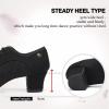 imageJUODVMP Womens Ballroom Dance Practice Shoes Canvas Breathable Chunky Heel Salsa Dance ShoesClosed Toe902rubber Split Sole2heel