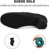 imageJUODVMP Womens Ballroom Dance Practice Shoes Canvas Breathable Chunky Heel Salsa Dance ShoesClosed Toe902suede Full Sole2heel
