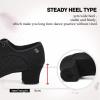 imageJUODVMP Womens Ballroom Dance Practice Shoes Canvas Breathable Chunky Heel Salsa Dance ShoesClosed Toe902suede Full Sole2heel