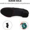 imageJUODVMP Womens Ballroom Dance Practice Shoes Canvas Breathable Chunky Heel Salsa Dance ShoesClosed Toe902suede Split Sole12heel